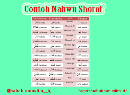 Contoh Nahwu Shorof